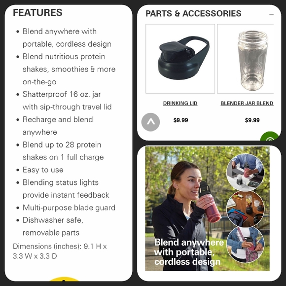 Hamilton Beach Cordless Personal Blender, 16oz, Model #51180 Like New - Picture 2 of 14